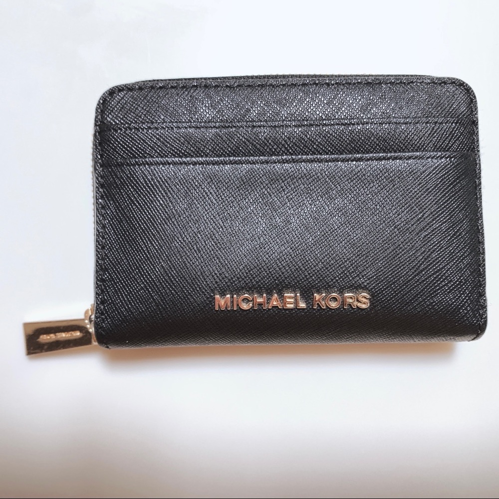 Michael Kors Small Saffiano Leather Wallet (Black)